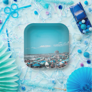 Unter dem Regenschirm New Jersey Art of Coastal Be Pappteller