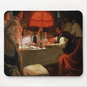 Unter dem roten Licht c.1910 Mousepad