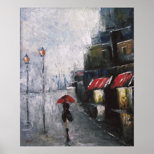 Unter dem roten Schirmplakat Poster (Vorne)
