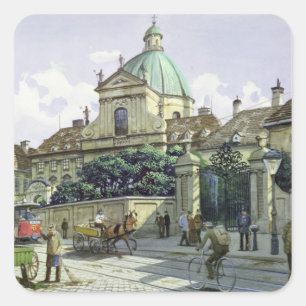 Unter dem Schloss Belvedere in Wien Quadratischer Aufkleber