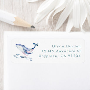 Unter dem Sea Baby Shower Address Label