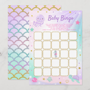 Unter dem Sea Baby Shower Bingo Card Game Einladung