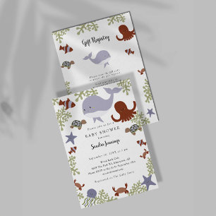 Unter dem "Sea Baby Shower Gift Registry QR Code" Einladung