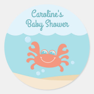 Unter dem Sea Baby Shower Round Aufkleber