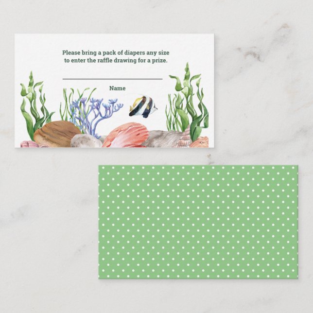 Unter dem Sea Baby Shower Windschutzscheibe Begleitkarte (Vorne/Hinten)