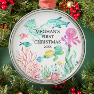 Unter dem Sea Baby's First Christmas Ornament Aus Metall