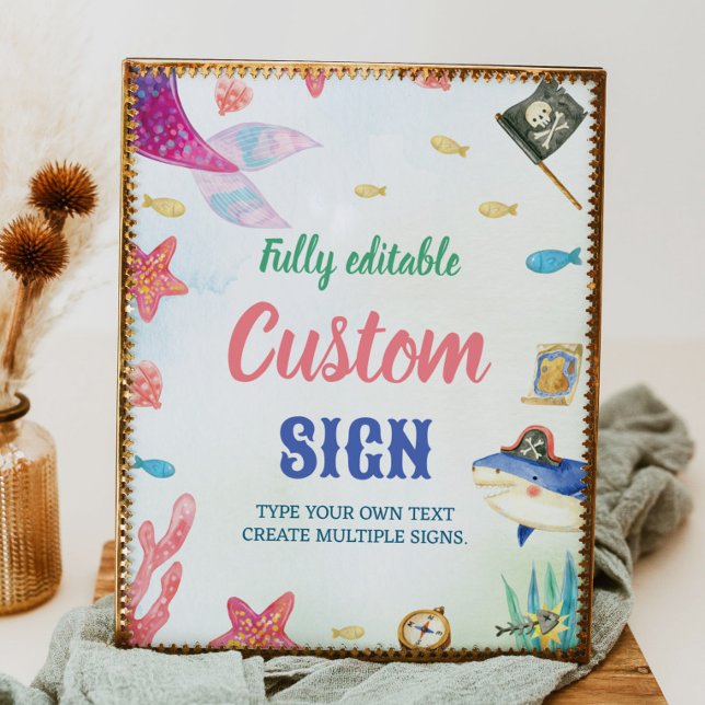 Unter dem "Sea Birthday Party Table Sign" Poster (Von Creator hochgeladen)