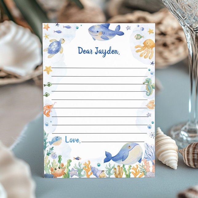 Unter dem Sea Boy Party Time Capsule Message Card Dankeskarte (Von Creator hochgeladen)