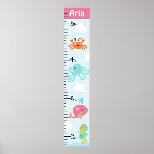 Unter dem Sea/Girls Growth Chart Behielt auf 8x44! Poster (Vorne)