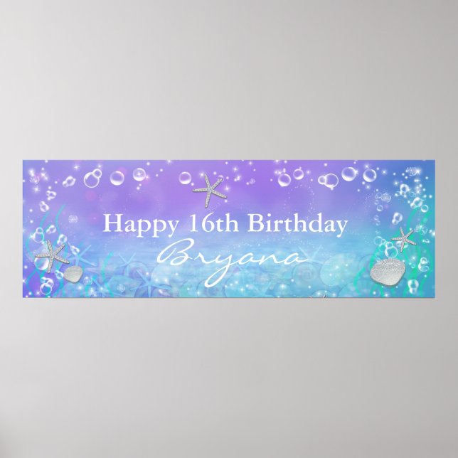 Unter dem Sea Magical Birthday Party Banner Poster (Vorne)