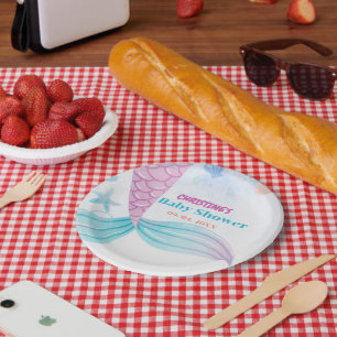 Unter dem Sea Mermaid Baby Dusche Party Pappteller