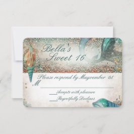 Unter dem Sea Mermaid Party Response Card RSVP Karte