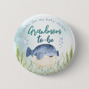 Unter dem Sea Ocean Baby Shower Großmutter Button