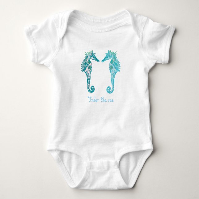 Unter dem Seebaby-Jersey-Bodysuit weiß Baby Strampler (Vorderseite)