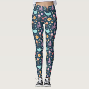 unter dem Seeozeantierkraken-Fischwal Leggings