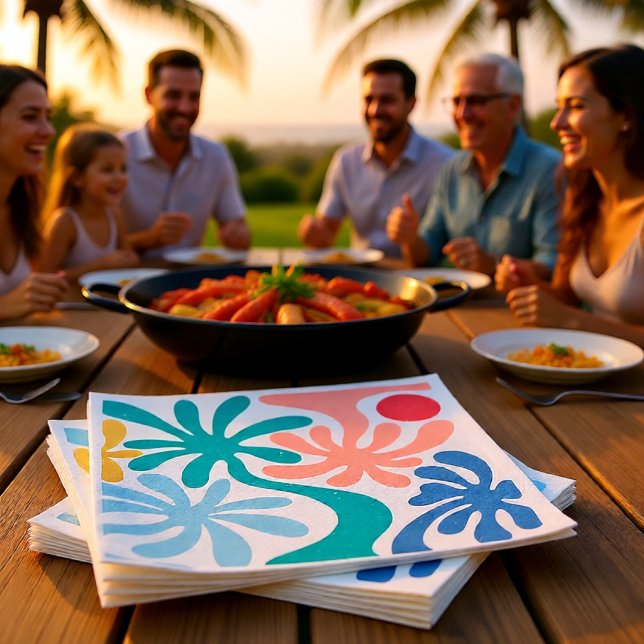 Unter dem Thema "Palms Sommer" Serviette (Under the Palms Tropical Family Gatherings Napkins)