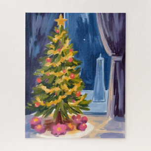 Unter dem Weihnachtsbaum Aquarell Puzzle