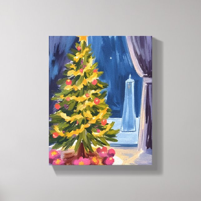 Unter dem Weihnachtsbaum Leinwanddruck (Vorderseite)
