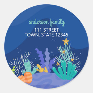 Unter dem Weihnachtssticker Runder Aufkleber