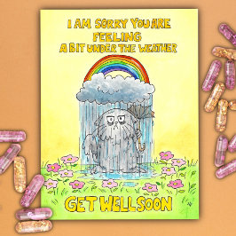 Unter dem Wetter - bald wieder gesund Postkarte