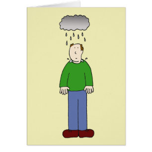Unter dem Wetter depressiver Cartoon
