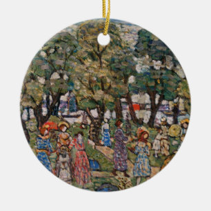 Unter den Bäumen von Maurice Prendergast, Fine Art Keramik Ornament