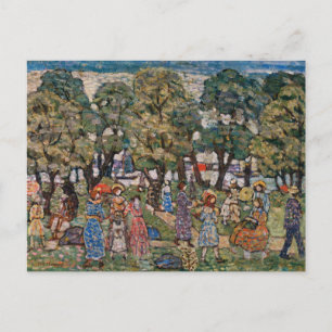 Unter den Bäumen von Maurice Prendergast, Fine Art Postkarte