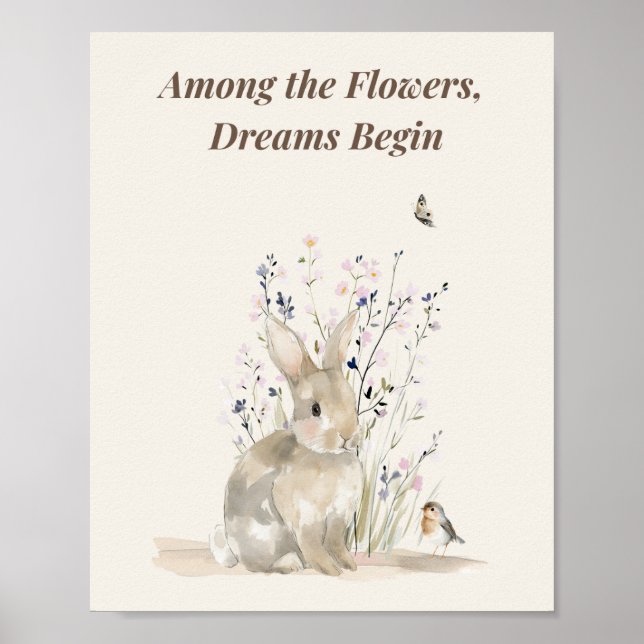 Unter den Blumen beginnen Träume Poster (Vorne)