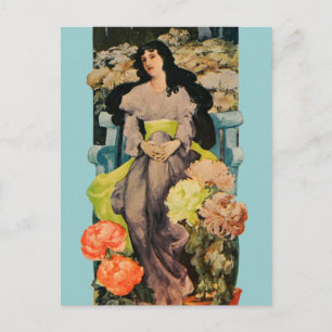 Unter den Chrysanthemen Postkarte