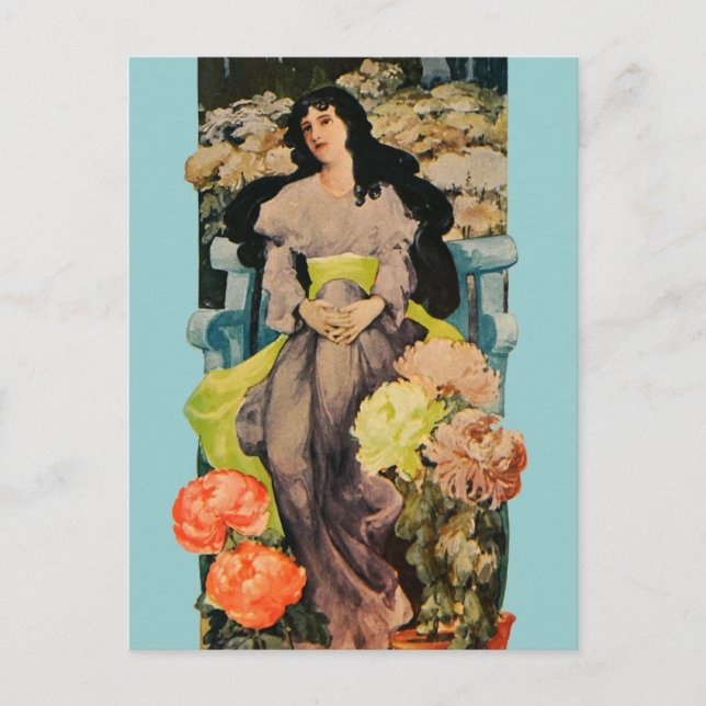 Unter den Chrysanthemen Postkarte (Vorderseite)