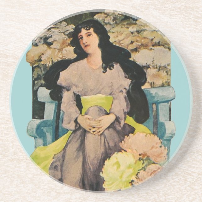 Unter den Chrysanthemen Sandstein Untersetzer (Vorne)