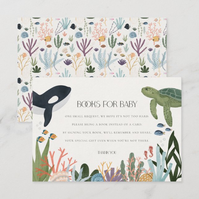 Unter den Meeresbüchern für die Einladung von Baby (Vorne/Hinten)