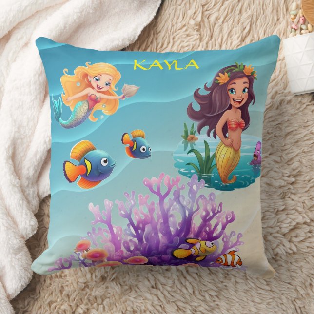 "UNTER DEN MEERESMERMAIDEN" KINDER DURCH PILLOW KISSEN (Decke)