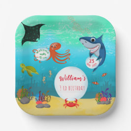 Unter den Meerestieren Wasserblase Geburtstagspart Pappteller