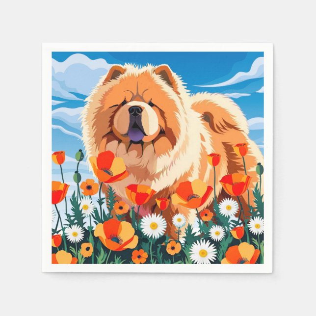 UNTER DEN POPPIES Chow Serviette (Vorderseite)