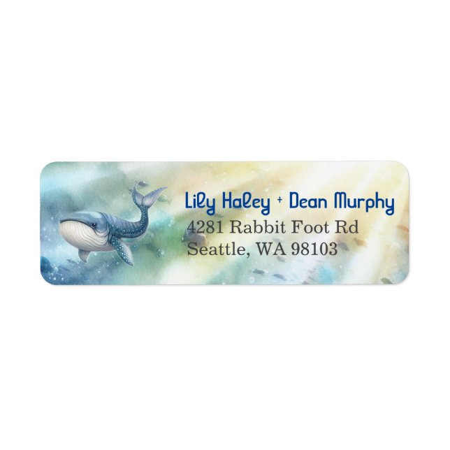 Unter den Sea Baby Shower Rücksendeadressen-Aufkle (Vorne)