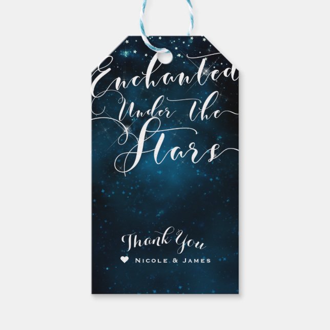 UNTER DEN STARS Starry Blue Wedding VERÄNDERT Geschenkanhänger (Vorderseite)