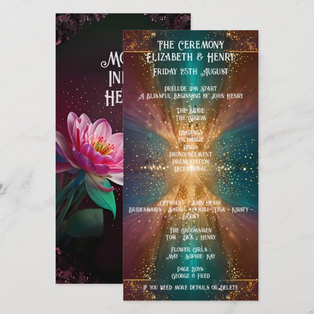 "Unter den Sternen: Eine Feier der Liebe" (Vorne/Hinten)