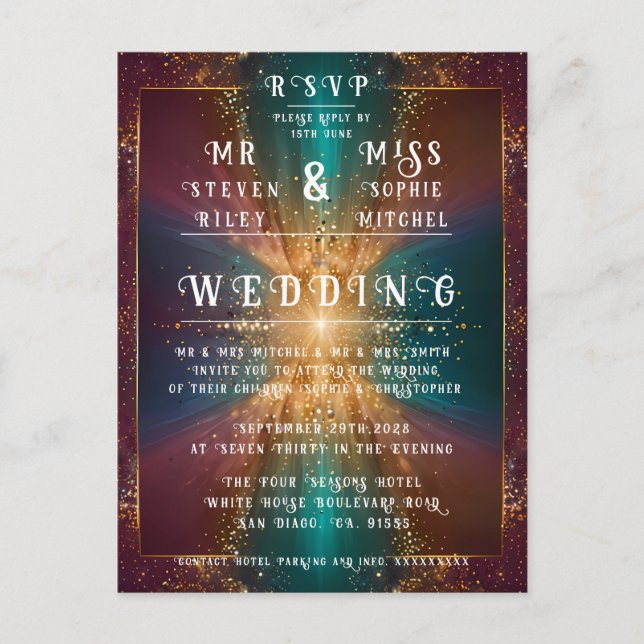 "Unter den Sternen: Eine Feier der Liebe" Postkarte (Vorderseite)