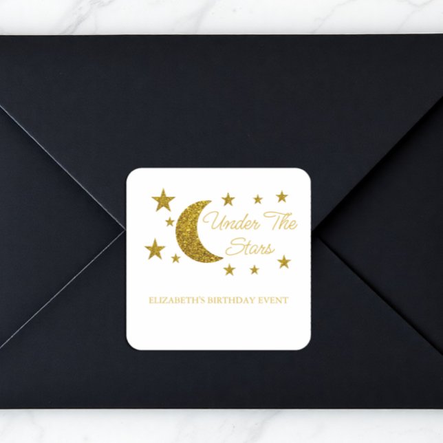 Unter den Sternen Geburtstag Quadratischer Aufkleber (Von Creator hochgeladen)