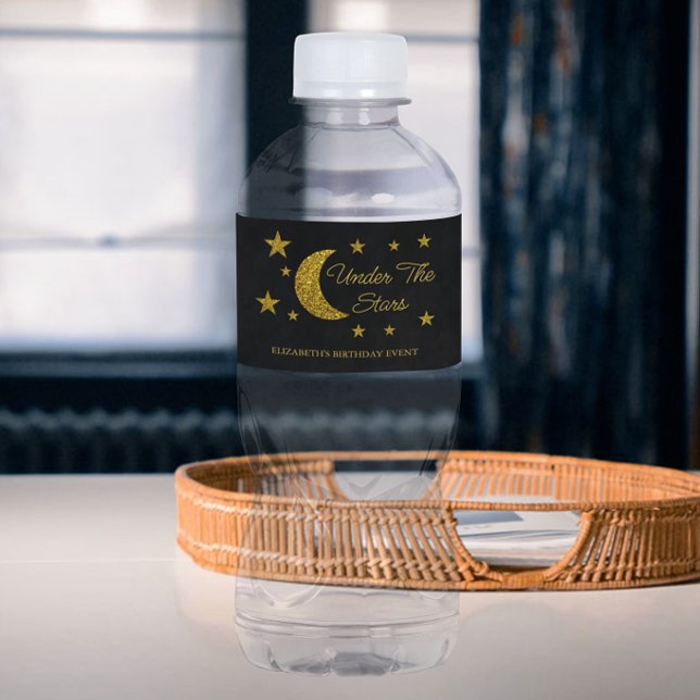 Unter den Sternen Geburtstag Wasserflaschenetikett (Von Creator hochgeladen)