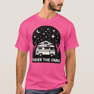Unter den Sternen Serene Camping Van Silhouette -  T-Shirt