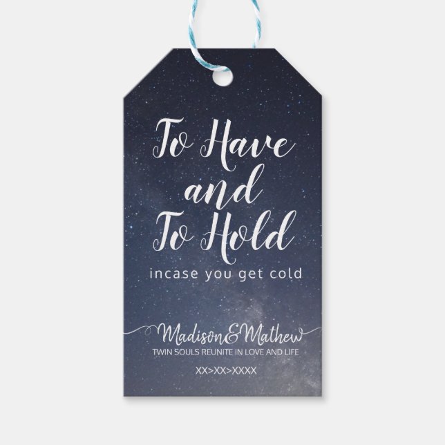 Unter den Sternenhochzeiten Geschenkanhänger (Vorderseite)