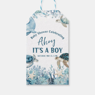 Unter der Blue Ahoy ist eine Baby-Dusche Geschenkanhänger