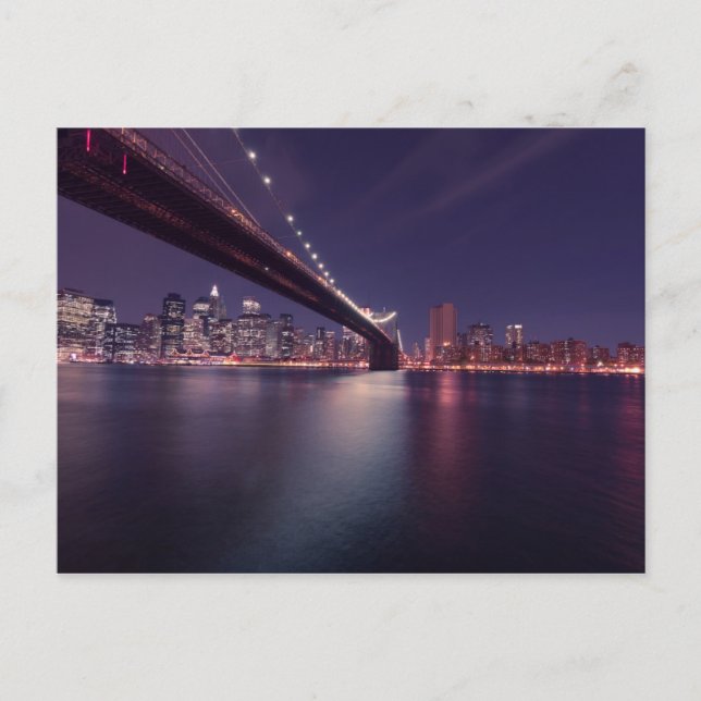 Unter der Brooklyn Bridge New York Skyline Postkarte (Vorderseite)