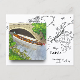 Unter der Brücke: Riga Stadtkanal Postkarte