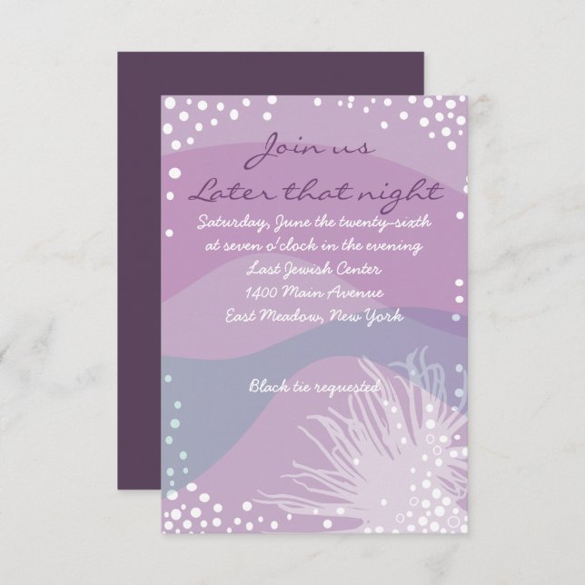 UNTER DER EINLADUNG VON Bar Mitzvah ÜBER DAS MEER (Vorne/Hinten)