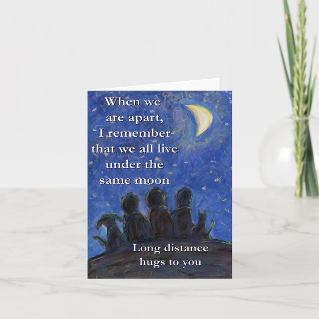 Unter der gleichen Moon Art Grußkarte Dankeskarte (Vorderseite)