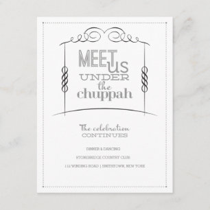 Unter der jüdischen Hochzeitskarte von Chuppah Begleitkarte
