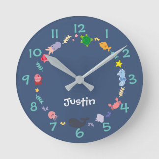 Unter der Kinderzimmer-Mauer-Uhr Runde Wanduhr